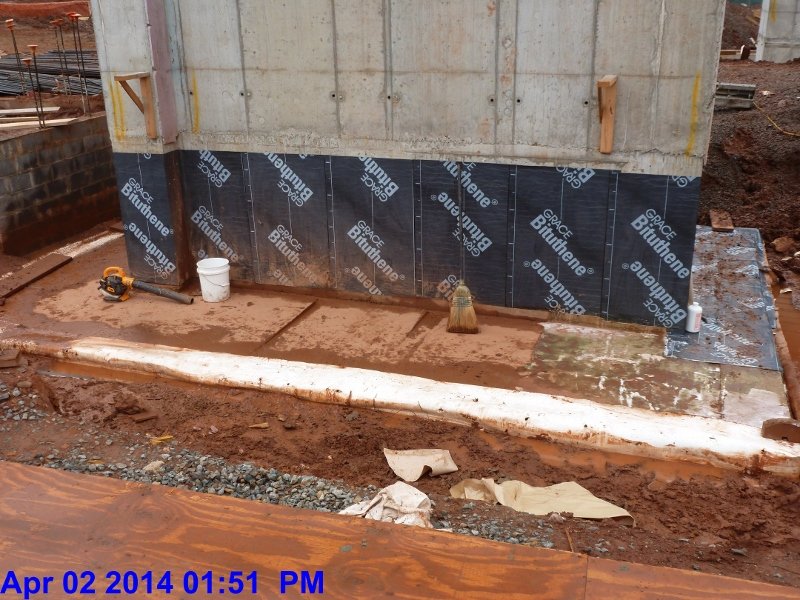 Waterproofing around foundation walls at Elev. 5-6 Facing East (800x600)